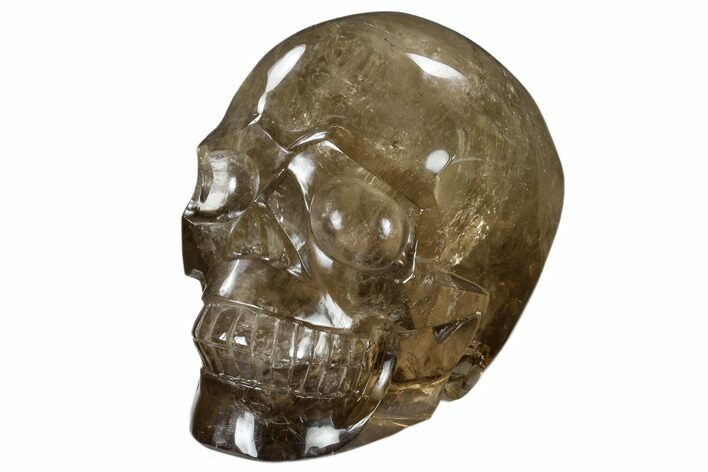 Carved, Smoky Quartz Crystal Skull #118112